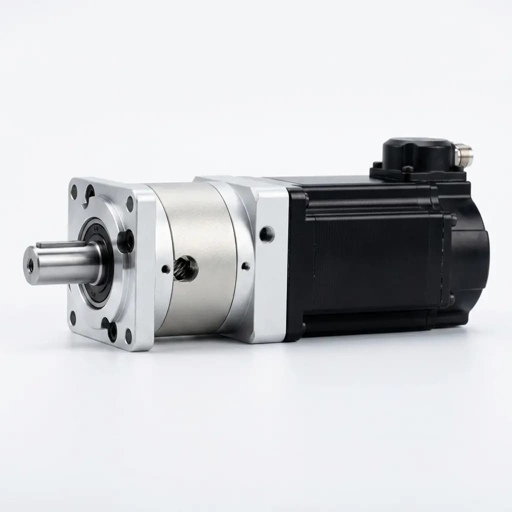 Helical planetary gearbox with servo motor assembly