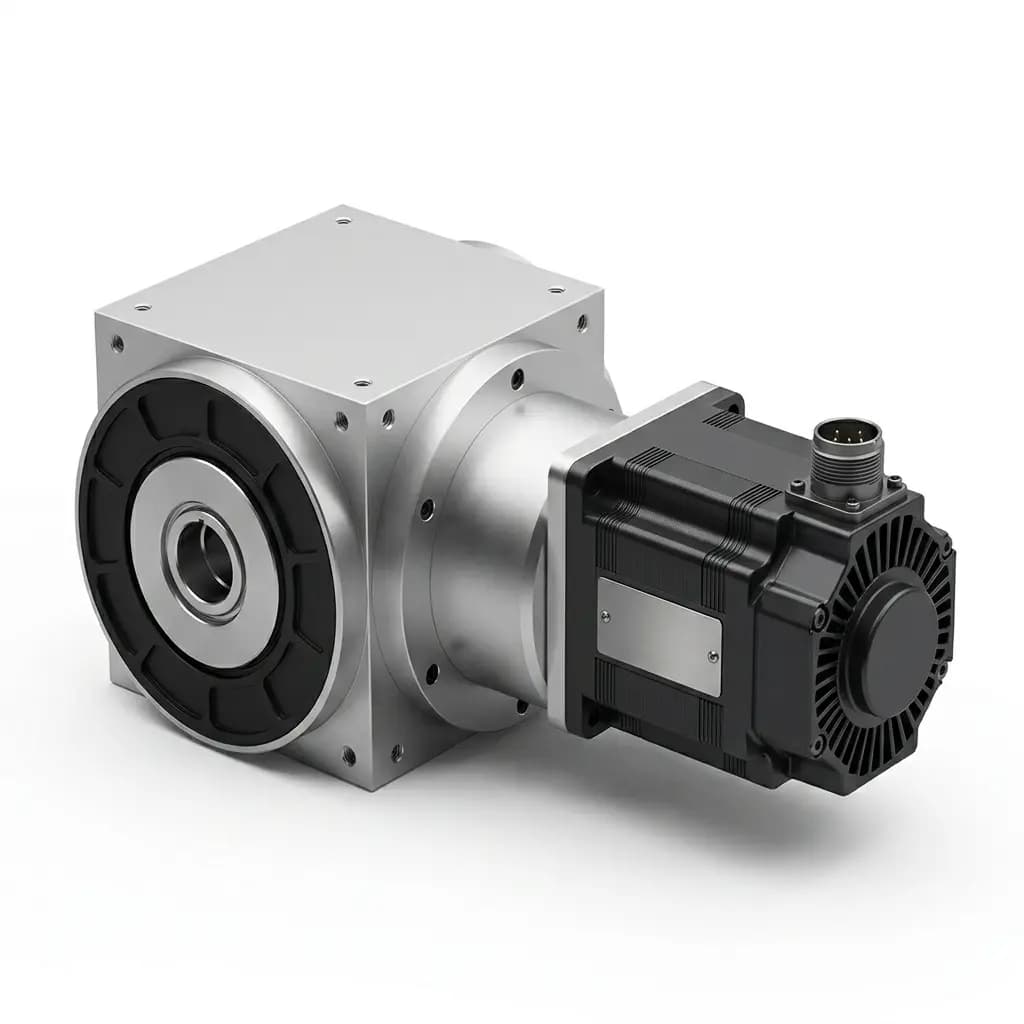 Right-angle gearbox with servo motor assembly