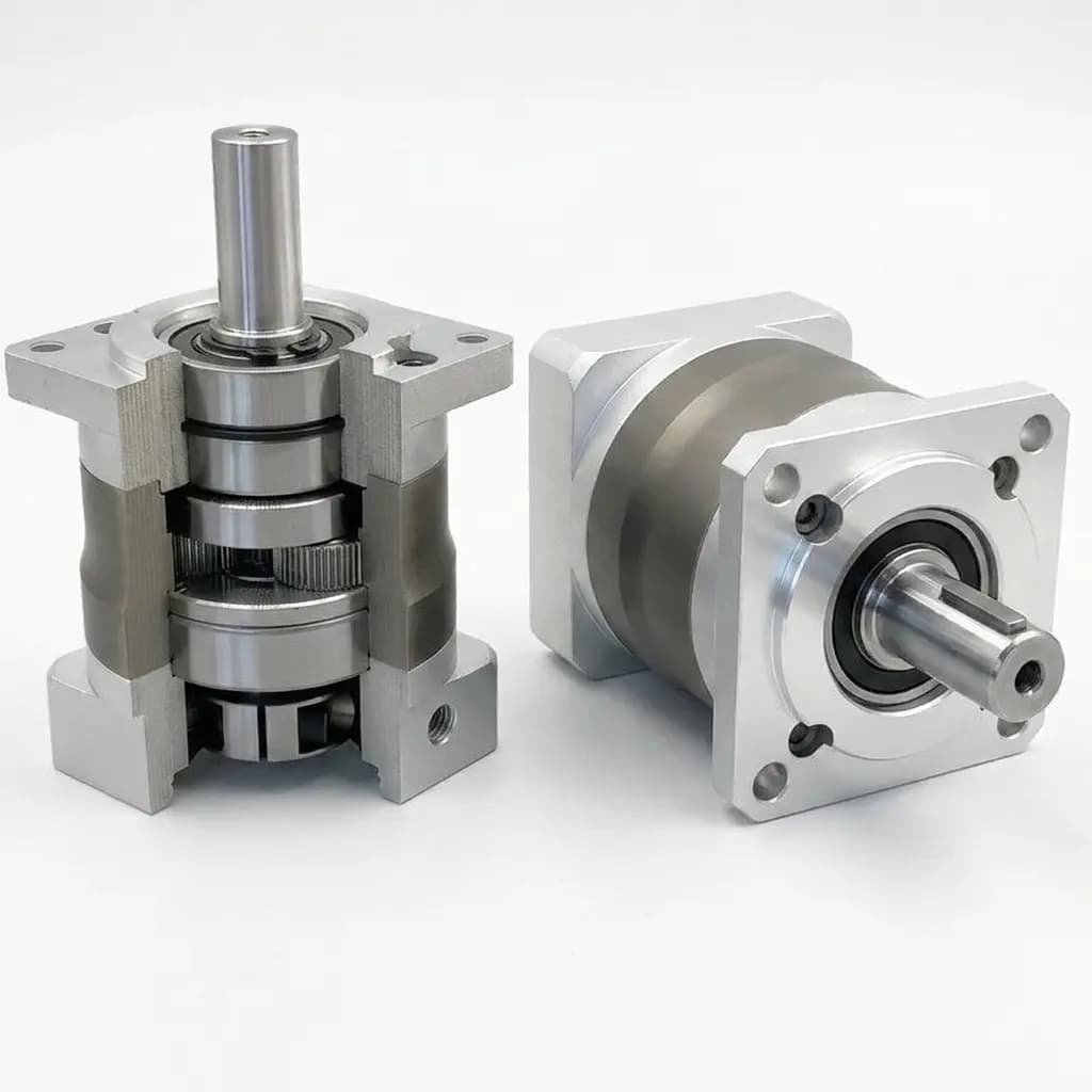 Spur planetary gearbox cutaway cross-section